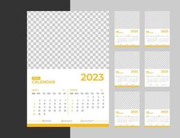 2023 Wall calendar template design vector