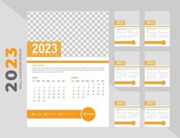 2023 Wall calendar template design vector