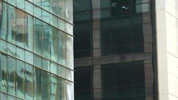 Close up of modern buildings windows video