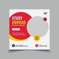 Study abroad social media banner template premium vector