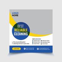 Best cleaning service social media post template premium vector