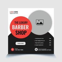 Barbershop social media post template premium vector