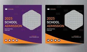 school admission social media post or web banner design. Suitable for junior and senior high school promotional banner design template vector