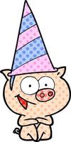 Vector pig character in cartoon style