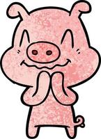 Vector pig character in cartoon style