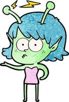 Vector alien character in cartoon style