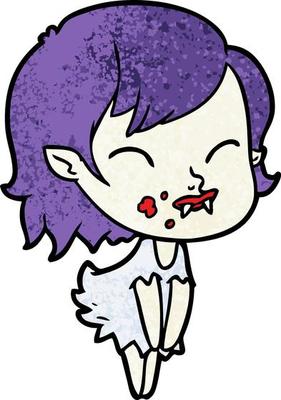 Vector vampire girl character in cartoon style