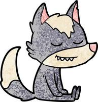 Vector wolf character in cartoon style