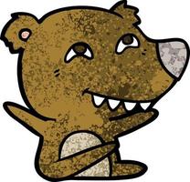 personaje de oso vectorial en estilo de dibujos animados vector