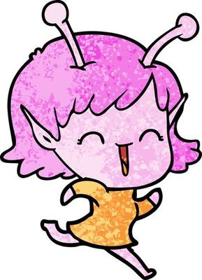 Vector alien character in cartoon style