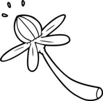 Line drawing cartoon cute flower vector