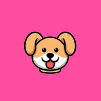 Cute Dog Head Cartoon vector