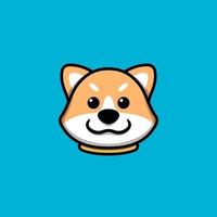 Cute Dog Head Cartoon vector