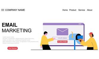 Email marketing concept landing page illustration vector