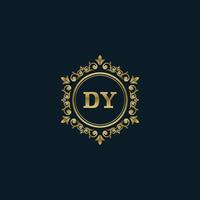 Letter DY logo with Luxury Gold template. Elegance logo vector template.