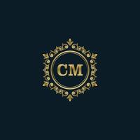 Letter CM logo with Luxury Gold template. Elegance logo vector template.