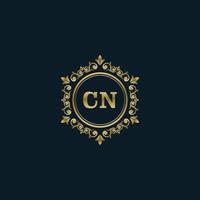 Letter CN logo with Luxury Gold template. Elegance logo vector template.