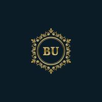 Letter BU logo with Luxury Gold template. Elegance logo vector template.