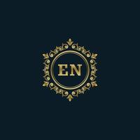 Letter EN logo with Luxury Gold template. Elegance logo vector template.