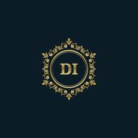 Letter DI logo with Luxury Gold template. Elegance logo vector template.