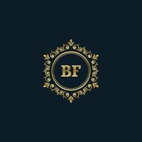 logotipo de letra bf con plantilla de oro de lujo. plantilla de vector de logotipo de elegancia.