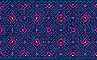 Geometric ethnic pattern, Vector embroidery abstract background, Pixel classic ethnic style, Pink and purple pattern template seamless, Design for textile, fabric, clothing, wrapping, sweater