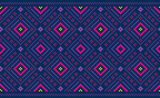 Geometric ethnic pattern, Vector embroidery abstract background, Pixel classic ethnic style, Pink and purple pattern template seamless, Design for textile, fabric, clothing, wrapping, sweater