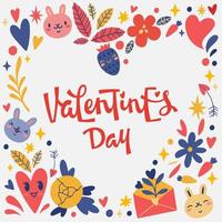 Creative postcard for Saint Valentine Day vector