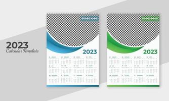 diseño de calendario de año nuevo 2023 moderno, colorido y único vector