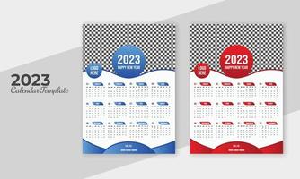 diseño de calendario de año nuevo 2023 moderno, colorido y único vector