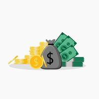 Illustration vector graphic of dollar money. perfect for business, finance, economic, etc.