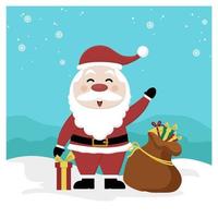 Illustration vector graphic of santa claus. perfect for icon, banner, cartoon, greeting, celebration, etc