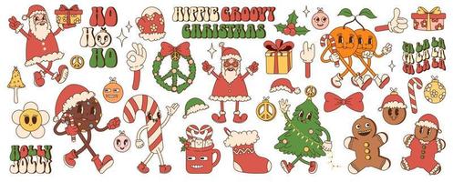 Free Vectors  Retro Christmas material set that can be used in autumn