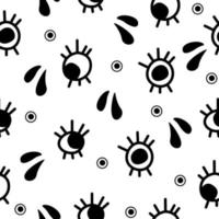 Doodle abstract eye seamless pattern in graffiti style. Opened eyes background. Psychedelic background for fabric, design. vector