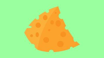 Swiss cheese or emmental cheese flat color icon for food apps and websites vector