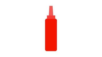 Bottle of tomato ketchup vector illustration with flat design isolated on white background