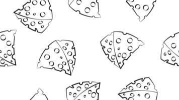 Cheese pattern. Seamless background with hand drawn different cheese vector