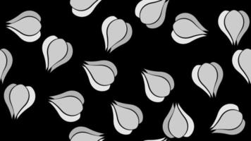 garlic on a black background, vector illustration, pattern. bulky garlic, natural product. seamless illustration, pattern. wallpaper for kitchen, restaurant and cafe decor