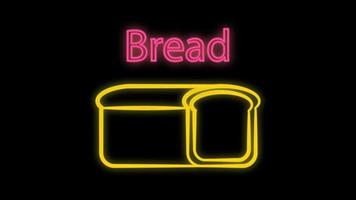 Glowing neon line Bread loaf icon isolated on black background. Colorful outline concept. Vector Illustration