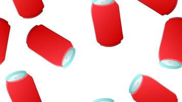 botellas de estaño sobre fondo blanco, ilustración vectorial, patrón. botella para bebidas y limonadas. recipiente para soda roja. patrón sin costuras, ilustración eterna, papel tapiz vector