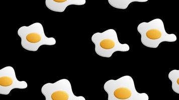 desayuno matutino de patrones sin fisuras con huevos fritos. ilustración de dibujos animados sobre fondo azul. fondo vectorial para scrapbooking textil, diseño de papel tapiz vector