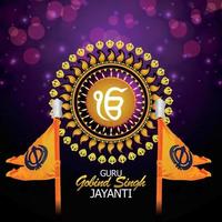 Guru gobind singh jayanti celebration background vector