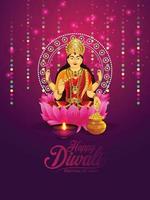 feliz diwali ilustración vectorial de la diosa laxami vector