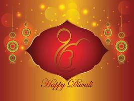 Happy diwali indian festival of light celebration greeting card vector