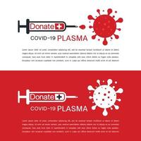 Donate COVID-19 Plasma logo vector illustration.
