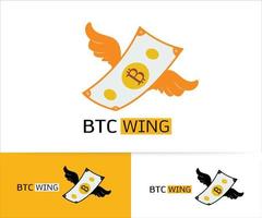 logotipo bitcoin criptomoneda vector