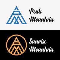 diseño de logotipo de identidad de marca de triángulo de forma de monograma de letra pm. vector de diseño de letra a alfabeto mayúscula