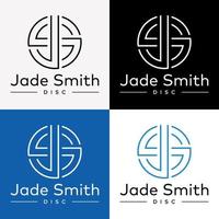 Letter JS SJ Monogram Circle Style Brand Icon Identity Business Logo Design Vector