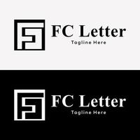 Letter FC Monogram Icon Symbol Elegant Luxury Brand Identity Logo Design Vector