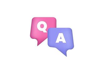 illustration icon speech bubble q letters questions answers vector